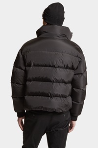 Chaqueta Bomber Negra para Mujer, 100% Nailon, Estilo Personalizado, Gruesa, Cálida, Impermeable, con Capucha, Acolchada, Ropa de Invierno - Product Image 4