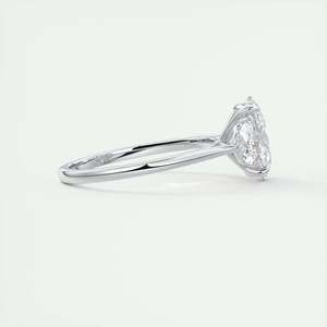 Bague de fiançailles à trois pierres en diamant de laboratoire de coupe ovale de 3,00 carats en or blanc 14 carats demi-lune - Product Image 1