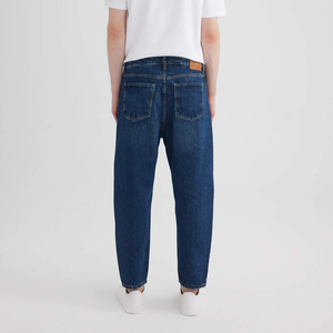 Pantalon en jean brodé taille mi-haute pour homme, grande taille, extensible, coupe droite, respirant, délavé, style urbain - Product Image 2