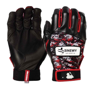 Guantes de Bateo de Béisbol y Sóftbol de Cuero de Alta Calidad, Resistentes, Transpirables, de Secado Rápido, con Cierre de Gancho y Bucle para Mano Izquierda - Product Image 1