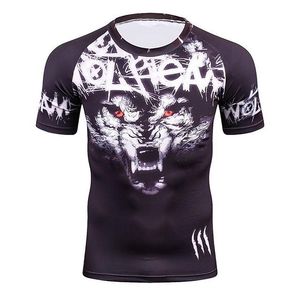 Camiseta de Compresión para Entrenamiento de MMA, Poliéster, Gimnasio, Ejercicio, Artes Marciales, Fitness, Deporte - Product Image 1