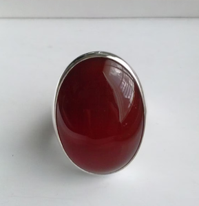 Large Oval Carnelian <b>Ring</b> <b>Statement</b> Handmade Gemstone <b>Ring</b> Boho Orange Stone Unisex <b>Ring</b> - Product Image 2