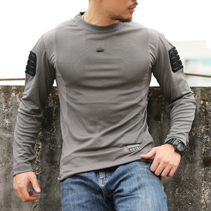 Camiseta de Secado Rápido con Cuello Redondo, Ropa de Senderismo Ligera, Absorbente de Sudor, Camiseta Táctica de Manga Larga para Hombre - Product Image 3