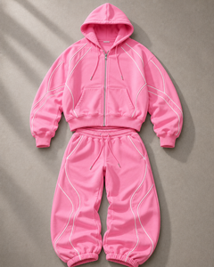 Custom Pullover Hoodie Sweatsuit <b>Matching</b> <b>Jogger</b> <b>Set</b> OEM ODM Clothing Factory - Product Image 2