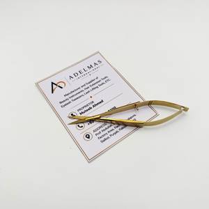 Gold Plated Straight Eyebrow Spring Scissors Stainless Steel Custom Logo Manicure Gold Scissors <b>Beauty</b> <b>Tool</b> - Product Image 2