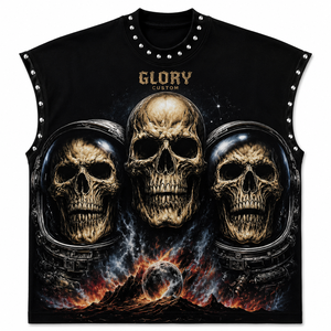 เสื้อกล้ามพิมพ์ลายกราฟิกประดับคริสตัล Glory Custom ผ้าเจอร์ซีย์คอตตอน 100% เนื้อผ้านุ่ม สไตล์วินเทจ เสื้อยืดแขนกุดสำหรับใส่ได้ทั้งชายและหญิง - Product Image 1