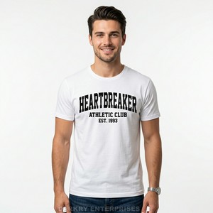 Custom Vintage Athletic <b>Tshirt</b> Manufacturer Heartbreaker Letter Print Men Cotton Tee Wholesale Varsity Style Sports Apparel Bulk - Product Image 1