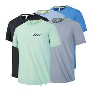 T-shirt de sport pour homme personnalisé avec logo, de haute qualité, à séchage rapide, uni, pour la course à pied, la gym et le fitness - Product Image 3