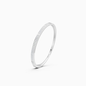 An Elegant 1.90 Ct Lab Grown Diamond Eternity Two Row <b>Bangle</b> In 9K Yellow White And Rose <b>Gold</b> - Product Image 2
