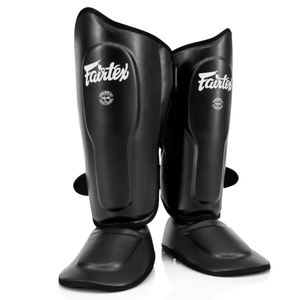 For <b>Shin</b> <b>Guards</b> Black Cowhide Leather EVA Lightweight Muay Thai <b>MMA</b> Protective Gear - Product Image 1