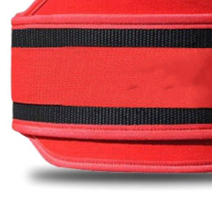 Red Adjustable Waist Support <b>Belt</b> with <b>Chain</b> for <b>Weight</b> Lifting Strength Training Unisex Polyester Buckle Closure - Product Image 6