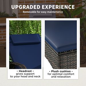 Sdraio Reclinabili Blu Scuro con Cuscino, Braccioli e Ruote per Bordo Piscina e Applicazioni in Piscina - Product Image 5