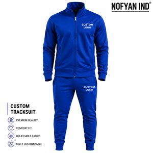 ชุดวอร์มผู้ชาย NOFYAN IND ปักโลโก้ตามสั่ง ผ้าฝ้าย 100% เป็นมิตรกับสิ่งแวดล้อม กันลม ระบายอากาศได้ดี น้ำหนักเบา โลโก้ด้านหน้า - Product Image 2