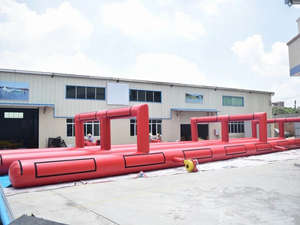 Toboggan aquatique gonflable géant à air continu - Toboggan aquatique extra-long de qualité commerciale pour événements en plein air et fêtes dans la cour - Product Image 1