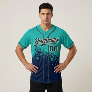 Camiseta Deportiva Unisex Personalizada Sublimada para Béisbol y Sóftbol, Manga Corta, Cierre de Botones, Nombre del Equipo, Número del Jugador - Product Image 2