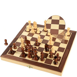 Jeu d'échecs pliable en bois de haute qualité, échiquier magnétique artisanal, jeux de société de voyage, étui de rangement, cadeau, plateau d'échecs - Product Image 1