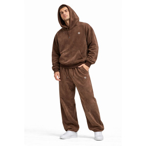 Ensembles de sweats à capuche en polaire pelucheuse de qualité supérieure pour hommes, vente en gros, fabricant, coupe ample, jogger oversize, personnalisation de marque, ODM, streetwear - Product Image 1