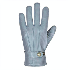 Gants de conduite en cuir gris-bleu pour femmes, à doigts entiers, confortables, avec sangle de poignet réglable, pour toutes les saisons - Product Image 2