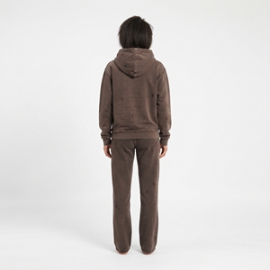 Conjunto de Sudadera con Capucha y Pantalones Deportivos para Mujer, Lavado Ácido, Algodón, Estilo Vintage, Casual, Streetwear, con Cierre y Logos Personalizados - Product Image 6