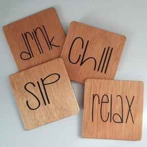 Juego de Posavasos de Madera Personalizados - Estilo Zen Asiático, No Tóxicos y Resistentes al Calor, Reutilizables y Ecológicos, con Grabado Láser - Product Image 3