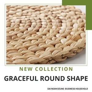 Eco-friendly Water Hyacinth Round <b>Table</b> <b>Mat</b> Handcrafted Bohemian Design Non-Slip - Product Image 5