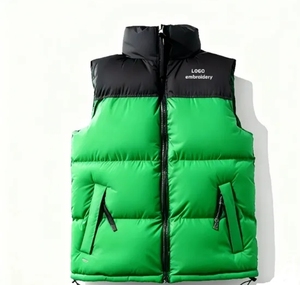 Wholesale <b>Men</b>’s Quilted Puffer Vest <b>Jacket</b>, Custom Sleeveless Winter Outerwear with Zipper Pockets - Product Image 1