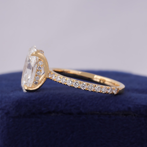 Oval Cut <b>Diamond</b> Engagement <b>Ring</b> 18K Solid Gold Prong Setting Women's Classic Fine Jewelry - Product Image 3
