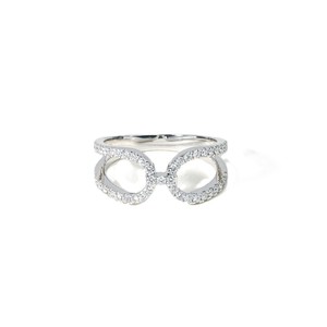Anillo de media eternidad con diamantes cultivados en laboratorio, corte redondo, certificado IGI, oro macizo de 10K, 14K, 18K, color DEF, claridad VS VVS, diseño cruzado. - Product Image 2