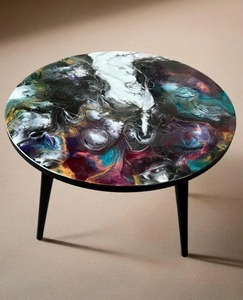 โต๊ะเรซิ่นอีพ็อกซี่ลายไม้วอลนัท โต๊ะรับประทานอาหารริเวอร์รีสตอร์แนท์ ท็อปโต๊ะไม้สีม่วง ท็อปโต๊ะเรซิ่นอีพ็อกซี่สีม่วง - Product Image 3