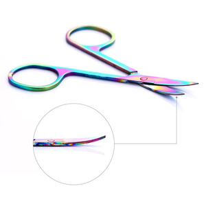 Professional Beauty Rainbow <b>Cuticle</b> <b>Scissors</b> Stainless Steel Multicolor Manicure Straight Edge Sharp New Design Durable Handle - Product Image 4