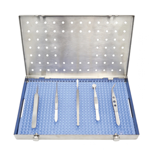 Kit de démarrage pour la surface oculaire 5 pièces Instruments ophtalmiques manuels en acier inoxydable allemand Pince de débridage Kit de lentilles pour soins oculaires - Product Image 1