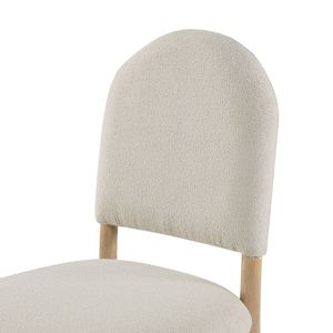 Set di 2 Sedie da Pranzo Classiche di Lusso Beige con Finitura Naturale e Seduta e Schienale Imbottiti in Tessuto per Arredamento Sala da Pranzo - Product Image 6