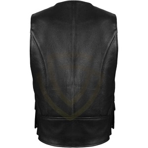 Chaleco de Cuero Transpirable de Invierno para Hombre, Chaleco de Cuero Personalizado con Cuello en V para Motocicleta - Product Image 2