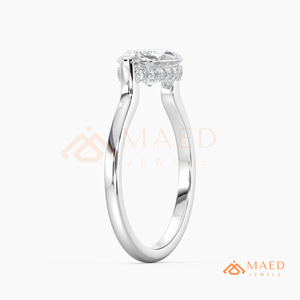 925 Sterling <b>Silver</b> Marquise Moissanite <b>Solitaire</b> <b>Ring</b> Lab Grown Diamond Bridal Jewelry Women USA Luxury - Product Image 6