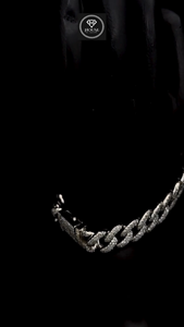 Bracelet maille cubaine Iced Out plaqué rhodium avec moissanite taille brillant rond, style hip-hop, unisexe, pour usage quotidien - Product Image 4