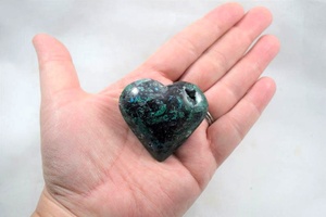 Véritable cristal poli Chrysocolle Puffy Heart Healing Crystal pour l'harmonie relationnelle Self Love and Beautiful Room Decoration - Product Image 3