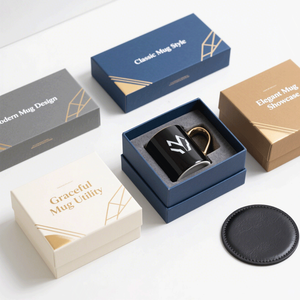 Custom Rigid Paper Gift <b>Box</b> with Lid & Base for Coffee Cup & <b>Mug</b> Packaging Recyclable Cardboard Paper <b>Box</b> with Sponge Insert - Product Image 3