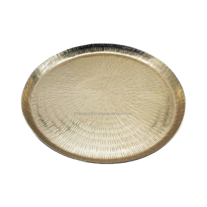 Mesa de bandeja de latón de aluminio decorativa de Ramadán moderna personalizada, recién llegado, fuente pura India para accesorios decorativos para servir - Product Image 3