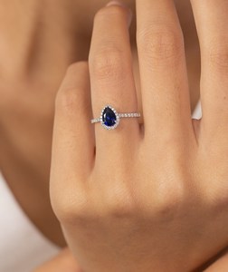 Anillo de Plata de Ley 925 con Zafiro Azul - Product Image 1