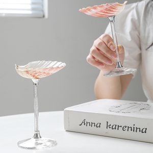 Verres à vin en coquille de conque naturelle faits à la main, élégants gobelets à cocktail Martini pour mariage à la plage, cadeau, verres à vin en coquillage - Product Image 4