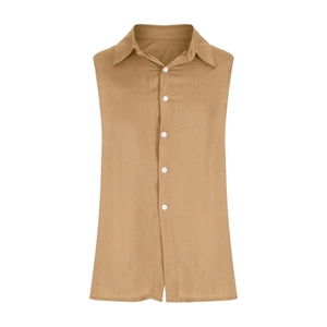 Chemise sans manches pour homme, de haute qualité, respirante, 100% coton, décontractée, vêtements d'été pour homme, chemise à col, débardeur personnalisé - Product Image 5
