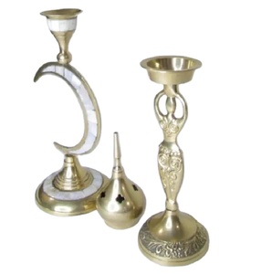 Vente en gros prix d'usine direct bougeoir incrusté MOP et support de lampe à thé incrusté de nacre de qualité supérieure - Product Image 1