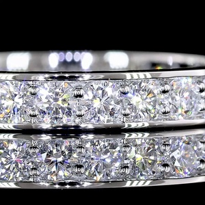 Factory Custom IGI Certified 0.75 Carat Round Diamond Channel <b>Set</b> <b>Wedding</b> Band Fine Jewelry <b>Ring</b> <b>for</b> <b>Women</b> - Product Image 3