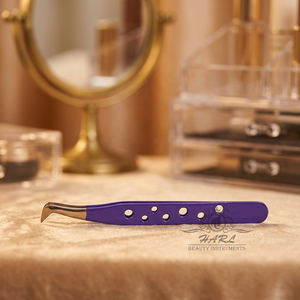 Pince à épiler bleu roi à pointe courte pour extensions de cils, personnalisable avec logo, pour artistes en extensions de cils - Product Image 6