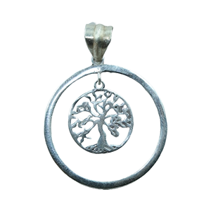 Collier pendentif rond vintage Arbre de Vie, fait main, bijou cadeau pour femme, pendentif Arbre, bijoux en argent 925 - Product Image 1
