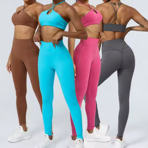 Conjuntos Deportivos de Yoga para Mujer, Leggings de Cintura Alta, Talla XL, Cintura Elástica, Spandex/Nylon, Ropa Deportiva al Por Mayor - Product Image 1