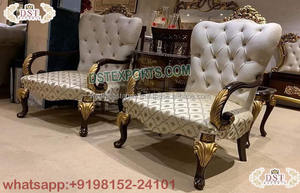 เก้าอี้เลานจ์แกะสลักด้วยมือจากนักออกแบบสำหรับห้องนั่งเล่นเก้าอี้ไม้สักแฟนซีสำหรับพื้นที่รอเก้าอี้แกะสลักด้วยมือมีสไตล์สำหรับบ้าน - Product Image 4