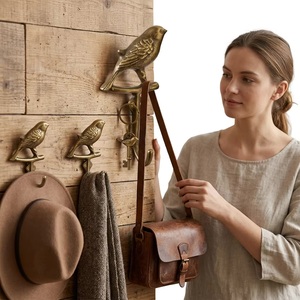 Rustic Vintage Bird Wall <b>Hook</b> Cast Iron Eco-Friendly Adjustable <b>Decorative</b> <b>Coat</b> Hat Hanger Face Pattern Wall Mounted Single <b>Hook</b> - Product Image 2