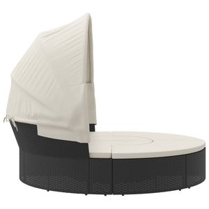 Cama de Exterior Negra y Crema, Muebles de Patio Elegantes para un Cómodo Entretenimiento al Aire Libre - Product Image 4