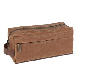 Leather Canvas <b>Toiletry</b> Bag Waterproof Travel Organizer Cosmetic <b>Storage</b> Dopp Kit Large Case LCTB-0069 - Product Image 4